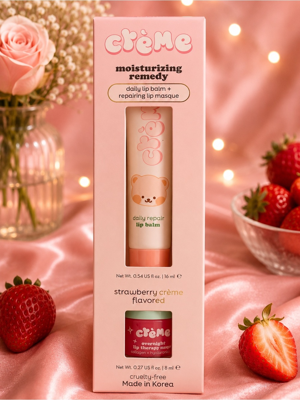 The Crème Shop Boba Bears Daily Lip Balm + Repairing Lip Masque Duo